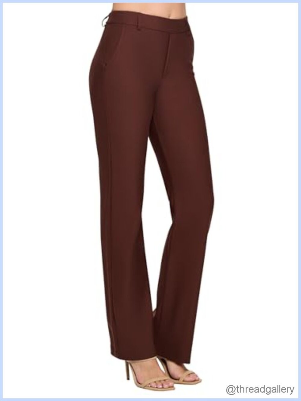 Ponte Pull-On Dress Pants Slim Flared Straight Leg Work Office Teacher